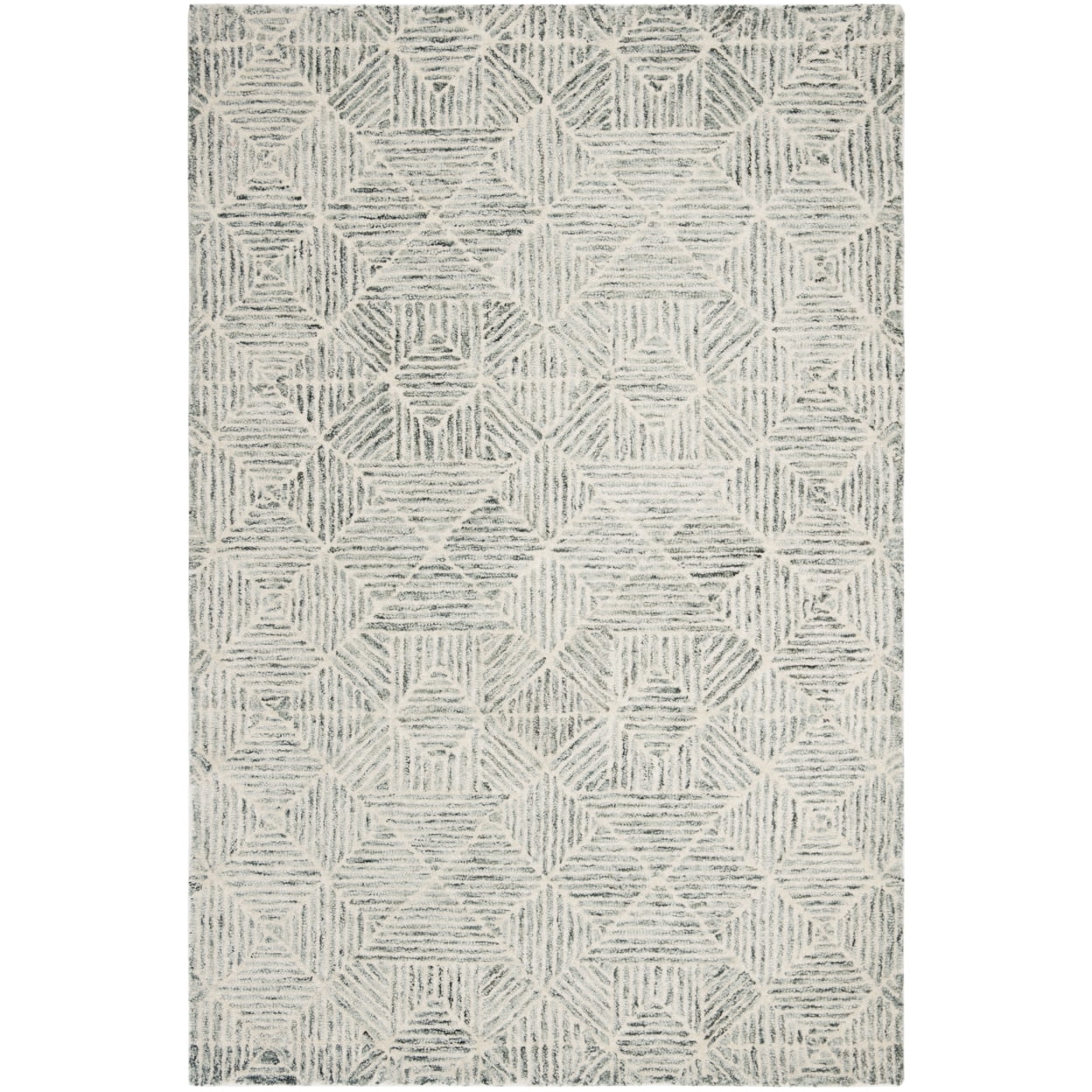 SAFAVIEH Abstract Brock Geometric Area Rug, Green/Ivory, 4' x 6'