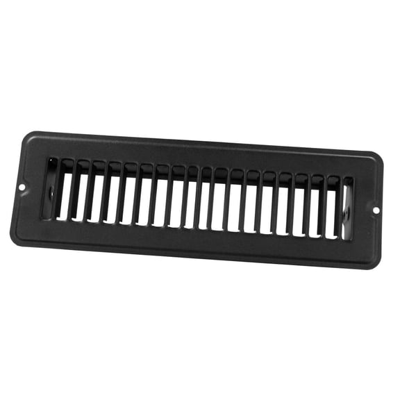 JR Products 02-29145 Undampered Floor Register - Black, 2" x 10"