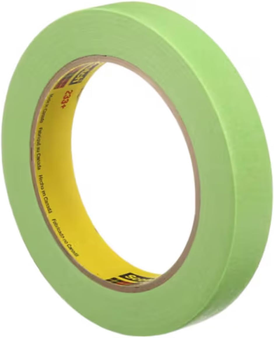 3M 233+ Green Masking Tape 26334, 0.75" x 60.1 yd, Pack of 12 Rolls – High-Performance Automotive and Industrial Painter's Tape