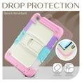 thumbnail image 7 of Dteck Built-in Screen Protector Case for iPad Air 11 inch 2025/2024 ,Heavy Duty Silicone Case Foldable Stand Cover Built-in Pencil Holder with Shoulder Strap for iPad Air 11-in. M3/M2,Colorful/Pink, 7 of 7