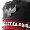thumbnail image 4 of Hsqqdc Unisex Spike Studded Cap PU Leather Flat Top Peaked Hat Vintage Captain Sailor Hat, 4 of 7