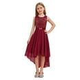 thumbnail image 1 of Choomomo Robe en Chiffon pour Filles, Demoiselle d'Honneur Junior, Bourgogne 10, 1 of 7