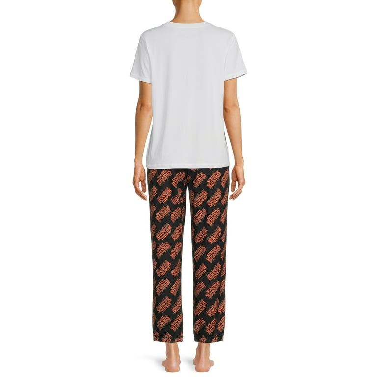 Stranger Things Women s and Women s Plus Short Sleeve Top and Sleep Pant Pajama Set 2pc
