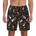 thumbnail image 2 of Picia Pirate Skulls pattern Mens Swim Trunks with Compression Liner Stretch Beach Shorts Quick Dry with Zipper Pockets No-Chafing Board Shorts-3X-Large, 2 of 9