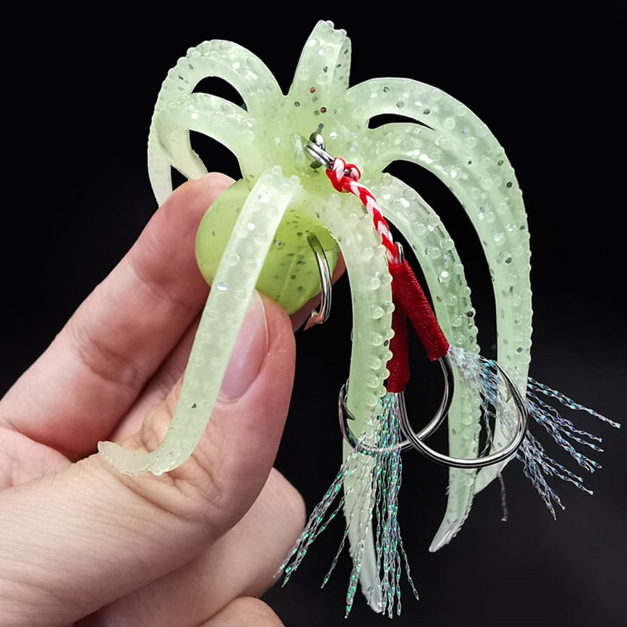 3PC Durable Fishing Lures Jigs For Sea Bass Octopus Soft Lures, Heavy Duty Salmon, Trout Lead