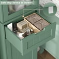 thumbnail image 5 of Homfa Bathroom Storage Tower, Narrow Linen Cabinet with Door and Drawers, Tall Bathroom Storage Cabinet for Small Spaces, Green, 5 of 8