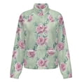 thumbnail image 5 of Jackets for Women Winter Coat Jackets Flannel Stand Collar Jacket(Floral Watercolor Pattern,Size:S-4XL), 5 of 7