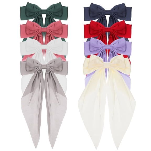 Milisten 8 Pcs Hair Bow Clip Fabric Bow Shaped Hair Pin for Securing Scarves Girls