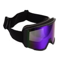 thumbnail image 1 of Goggles, Double Layer   Windproof Ski Goggles Wide View Adjustable Anti Fog  for Climbing Black Frame Blue Lens, 1 of 8