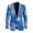 Blue Mandala Pattern, variant on Polyester Casual Blazer Jackets for Men for Prom Business, Single-Breasted Slim Fit Business Outwear, Neon Spider Web