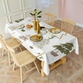 thumbnail image 3 of Meery Christmas Rectangle Tablecloths Green Xmas Tree Tablecloths 60x102inch Polyester Waterproof and Reusable Table Covers for Dining Kitchen Parties Weddings and Outdoor Use, 3 of 5