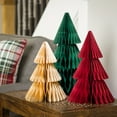 thumbnail image 3 of Northlight Accordion Honeycomb Foldable Paper Christmas Trees - 15" - Set of 3, 3 of 7