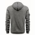 thumbnail image 5 of Afuyipoi Men's Hoodie With Quarter Zip,Long Sleeve Tactical Pullover Workout Military Hoodies Pockets Dark Gray 2XL, 5 of 5
