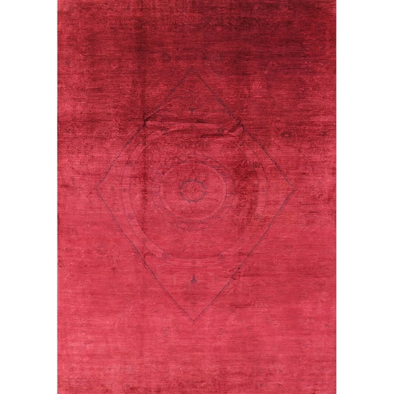 Ahgly Company Machine Washable Indoor Rectangle Industrial Modern Ferrari Red Area Rugs, 4' x 6'