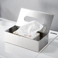 thumbnail image 5 of RVKXHD Rectangular Tissue Box Cover - Napkin Holder, Facial Tissue Storage Box - Decorative Holder for Bathroom, Bedroom, Nightstand, Office - Stainless Steel, Brushed Nickel, 5 of 9