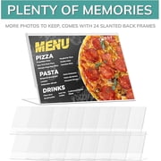 Photo Booth Frames 6x4 Acrylic Picture Frame, Horizontal Slanted Display Stand for Tabletop QR Code or Sign (24-Pack) plastic photo frame