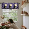 thumbnail image 6 of Halloween Night Kitchen Valances for Windows 60x18 Inch Kitchen Curtains Valances Rod Pocket Horror Castle Witch Evil Pumpkin Purple Plaid Bathroom Window Valances for Window Treatment Decor, 6 of 6
