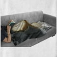 thumbnail image 6 of Moon Soft Flannel Fleece Blanket, Celestial Body Touching Ocean Clouds and Greyscale World at the Background, Cozy Plush for Indoor and Outdoor Use, 50" x 60", Grey Pale Yellow White, by Ambesonne, 6 of 6