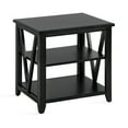 thumbnail image 5 of Kate and Laurel Broadbridge Modern Tiered Rectangle Side Table, 23 x 18 x 24, Black, Transtional Three-Tier Wooden Nightstand with Storage for Use as Living Room End Table, 5 of 9