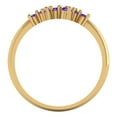 thumbnail image 5 of 0.17 ctw Wedding Band for Women - 14K Yellow Gold Natural Amethyst Stackable Eternity Ring, 5 of 6
