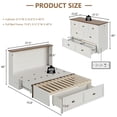 thumbnail image 3 of Merluxy Full Size Murphy Bed, Farmhouse Cabinet Bed with Charging Station and Storage Drawer for Bedroom & Guest Room, White, 3 of 9