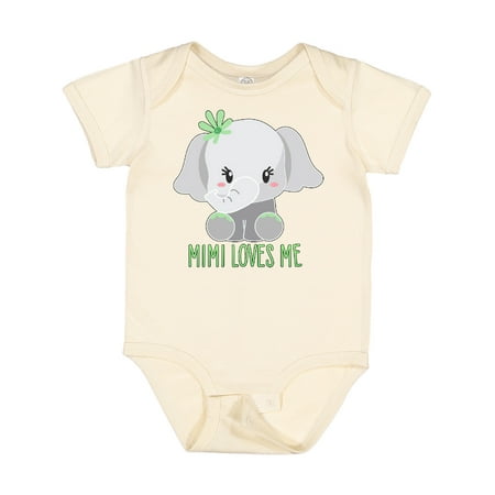 

Inktastic Mimi Loves Me- Cute Elephant Gift Baby Boy or Baby Girl Bodysuit