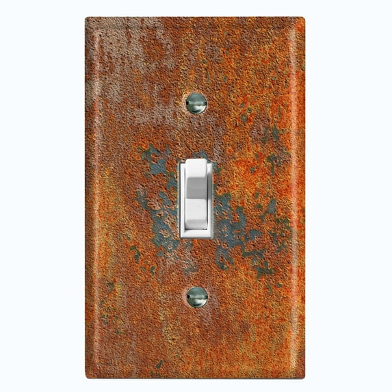 Metal Light Switch Plate Outlet Cover Image of Rusted Metal MET001