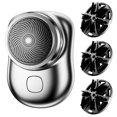 thumbnail image 1 of FcBaudy Rasoirs pour Hommes Rasoir pour Hommes, Mini-Rasoir Portable Taille de Poche Rasoir Portable Humide et Sec Rasoir Rechargeable USB pour Hommes avec Tête de Coupe 3 Pcs un Rasoir, 1 of 9