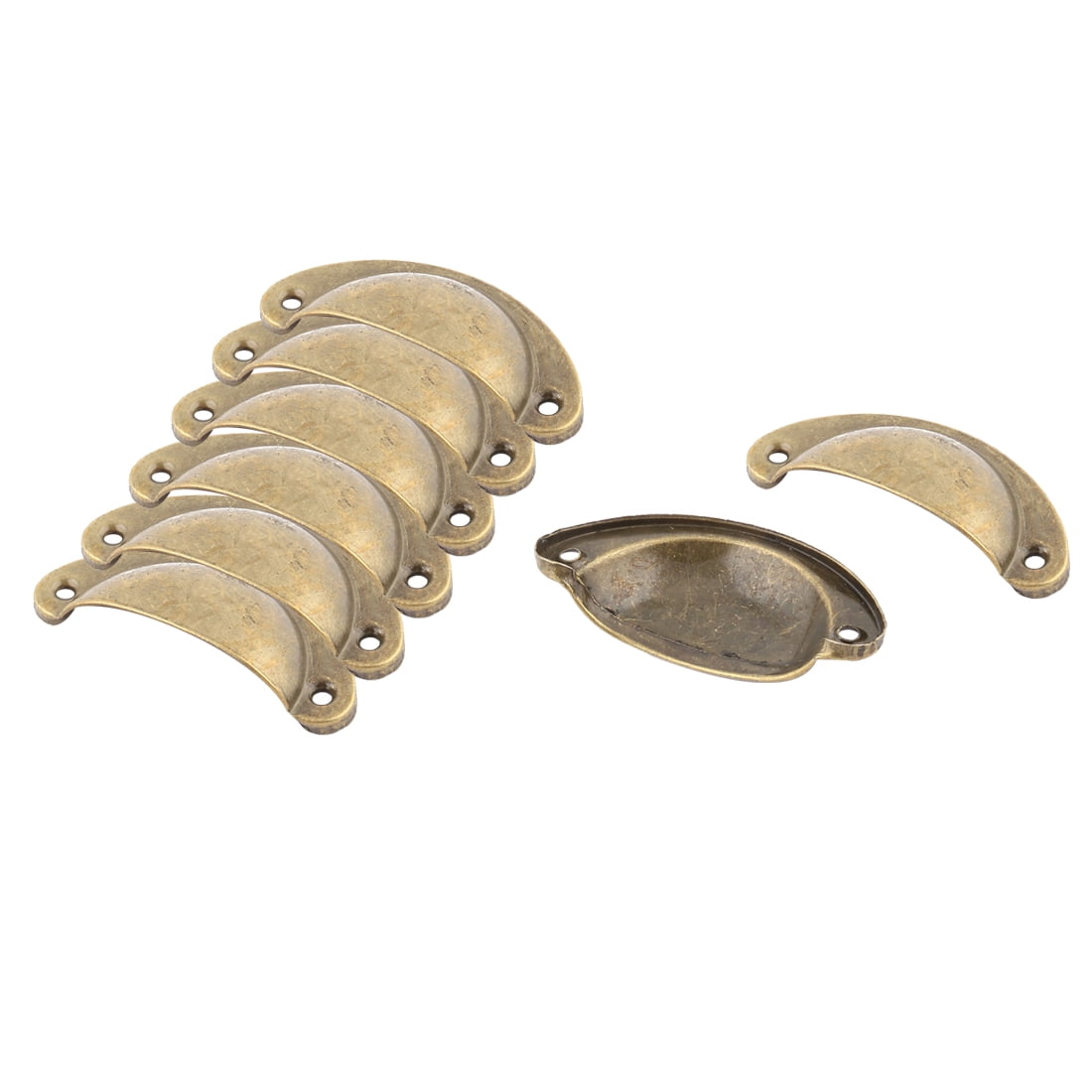 uxcell Iron Cabinet Retro Shell Shape Pull Handle Knob 80x35x18mm 8 PCS Bronze Tone