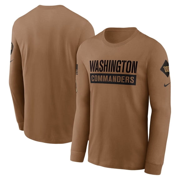 Men's Nike Brown Washington Commanders 2023 Salute To Service Long Sleeve T-Shirt, Size: Medium