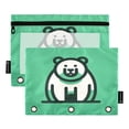 thumbnail image 2 of Ckdifva Cute Bear Pencil Pouch 3 Ring Zipper Pencil Case Binder Pockets Clear Top Cosmetic Bag 2 Pack, 2 of 6