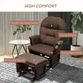thumbnail image 6 of Newboti Furniture Nursery Glider Rocking Chair with Ottoman, Thick Padded Cushion Seating and Wood Base, Brown 78103, 6 of 9