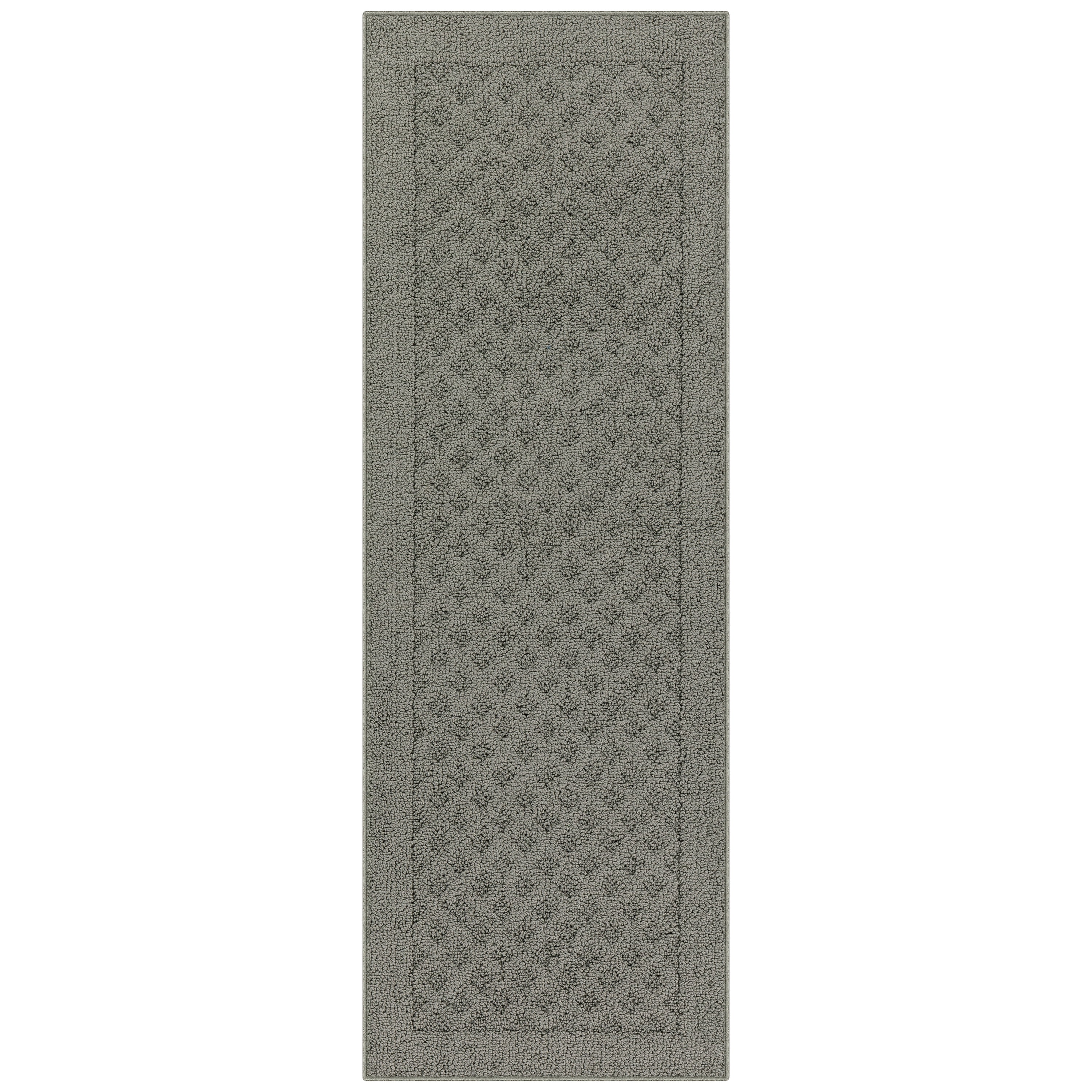 Mainstays Dylan Solid Diamond Traditional Runner Pewter Rug, 1'9"x5'