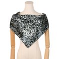 thumbnail image 2 of INSPIRE CHIC Women Leopard 35" Large Square Scarves Silky Satin Shawl Head Wrap Neck Scarf 90x90cm Grey, 2 of 6