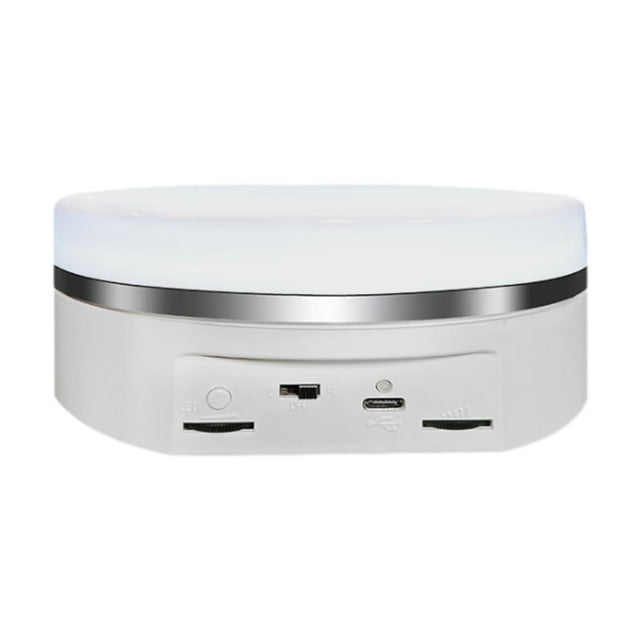 Expositor giratorio eléctrico con luz multicolor, plato giratorio con velocidad ajustable para supermercado, versátil,