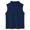 thumbnail image 4 of lnmuld Girls Solid Color Sleeveless V-Neck Polo Shirt Color:Navy,Size:11-12 Years, 4 of 6