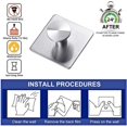 thumbnail image 3 of Toallero, Toallero Adhesivo Autoadhesivo, Sin Perforaciones, Perchero, Gancho de Pared, Máximo 8 kg, Gancho para Albornoz de Acero Inoxidable, 4 Piezas para Baño y Cocina, 3 of 5