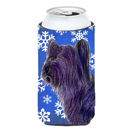 

Skye Terrier Winter Snowflakes Holiday Tall Boy bottle sleeve Hugger