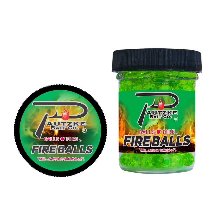 Pautzke Fire Balls Chartreuse Garlic Salmon Egg Fishing Bait, 1.65