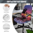 thumbnail image 3 of HELLHERO Hawaii Coconut Palm Print Office Chair Cover Set, Comfy Office Chair Seat Protector, Skin Friendly Gaming Chairs Seat Protector with Armrest Cover, Purple, 3 of 6