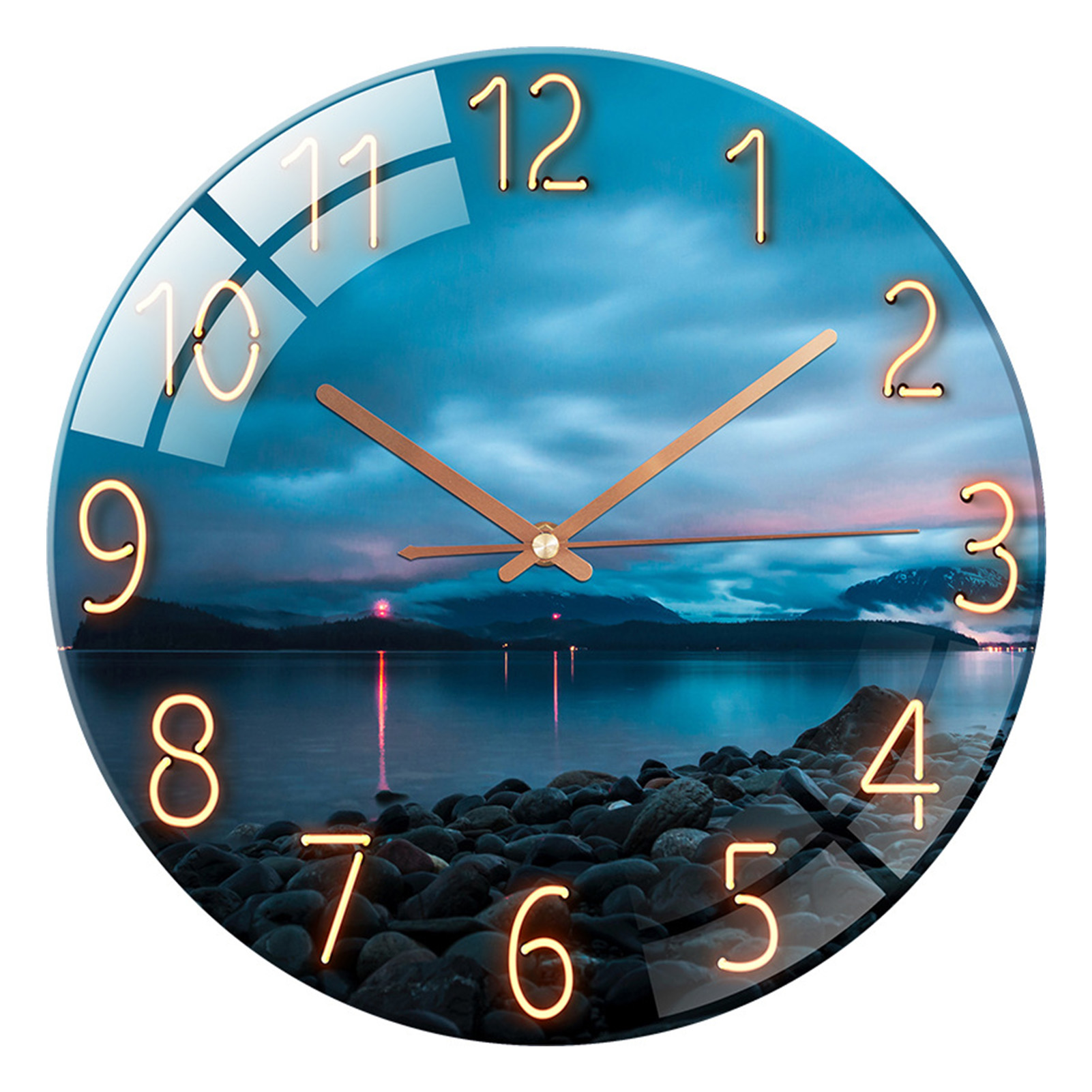 Younar Glass Wall Clock, Modern Design Tempered Glass Wall Clocks with