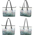 thumbnail image 3 of ZUXONGSY Daisy Floral Butterfly Print Waterproof Tote Handbag for Women Large Capacity Work Bag with Matching Wallet Set for Shopping Work, 3 of 4