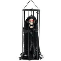 Uxgjfwu Prison Cage, Stretching Ghost Skeleton Prop Halloween Hanging Decoration for Porch Tree Indoor Scary Display