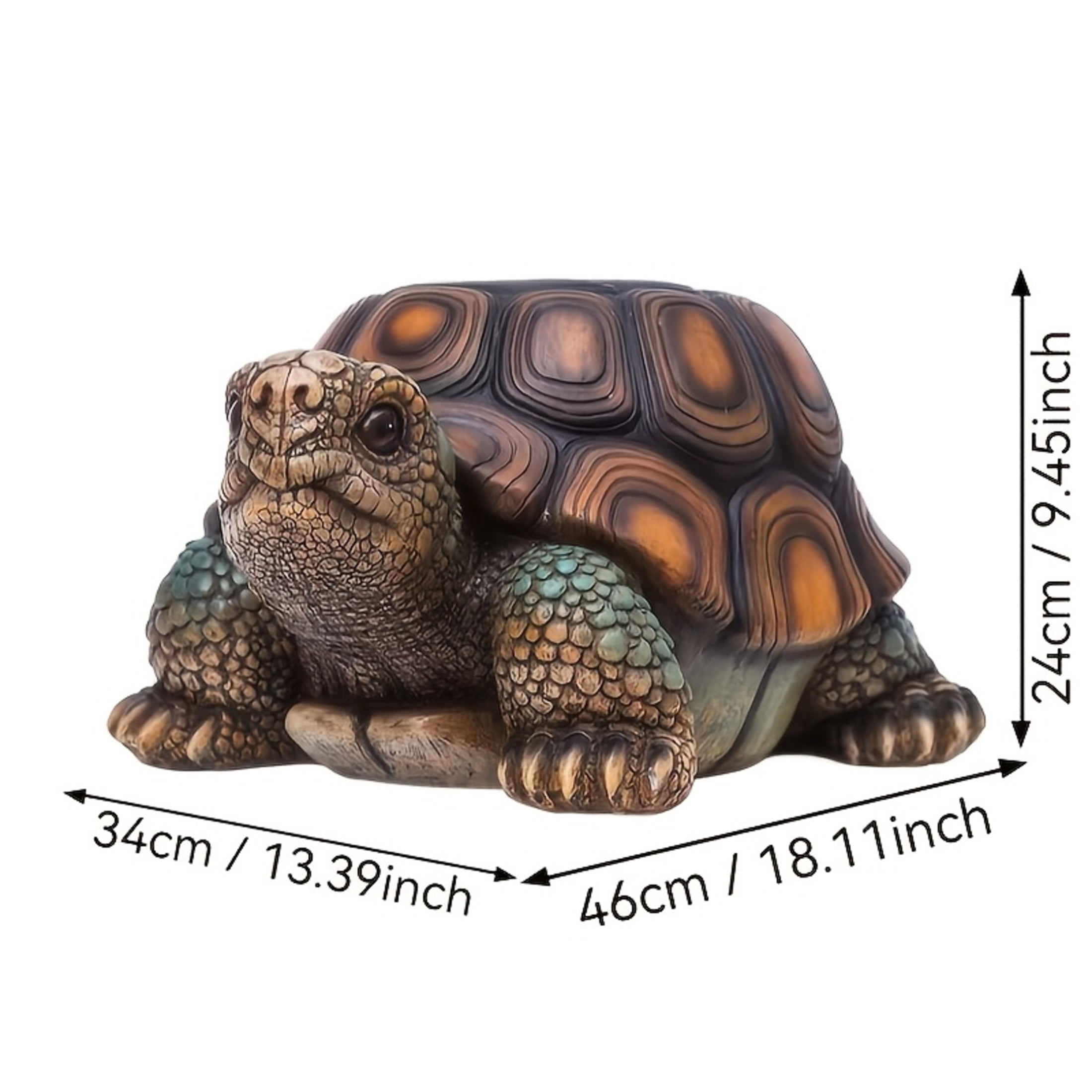 GDF Studio Small Turtle Resin Indoor/Outdoor Guardian Statue, Weather-Resistant Decor Figurine for Garden & Courtyard