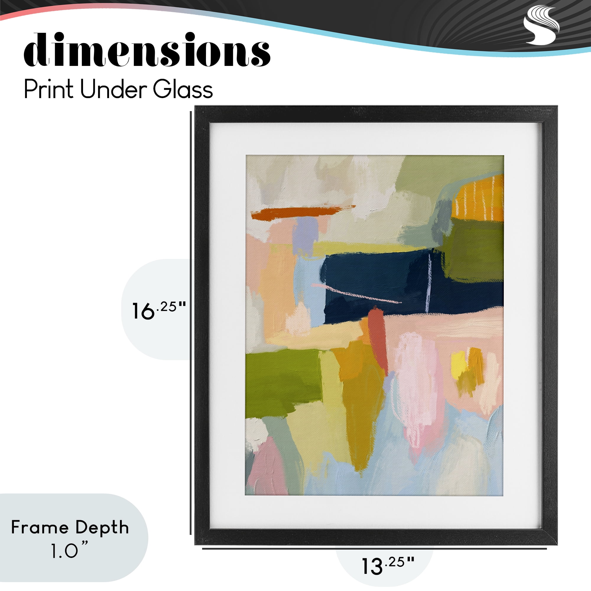 Stupell Industries Pastel Wonder Smattering Black Framed Print Under Glass, design by Lisa Nohren