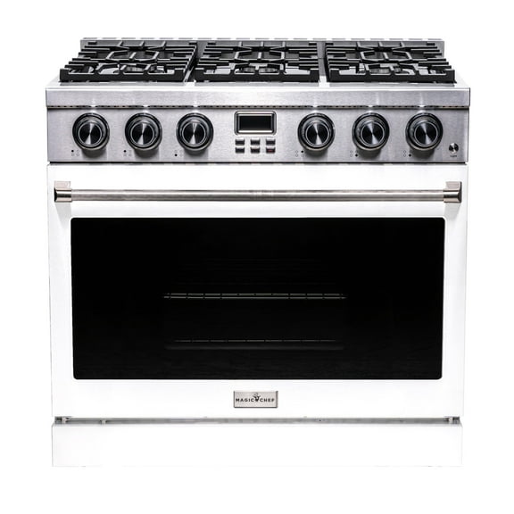 36" Gas Range White Door