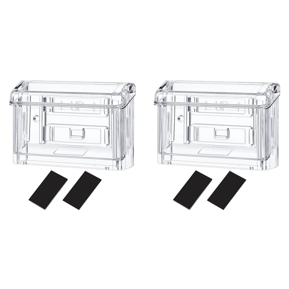 2X Outdoor Business Card Holder Wall Mount Acrylic Business Card Box Included Clear Holder Peel and Stick