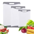 thumbnail image 1 of Sangdo Kitchen Cutting Board Set of 3 Large Reversible Plastic Chopping Board With Juice Grooves, Dishwasher Safe, Light Gray/White, 1 of 8