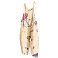 thumbnail image 3 of QATAINLAV Womens Linen Jumpsuits with Pockets Summer Sleeveless Adjustable Strap One Piece Pants Casual Wide Leg Overalls Mushroom Print Hippie Romper Dollar Sales Yellow S, 3 of 6