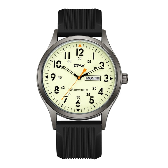 Avaner Men's Military Tactical Silicone Watch: Field Sport with Date Week Clear and easy-to-read Arabic numerals 24-hour markings Luminous Dial - Gift